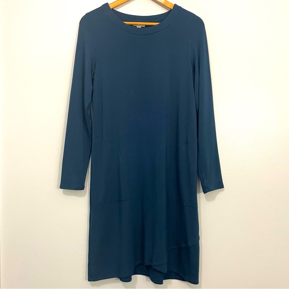 J. Jill PureJill Blue Green Long Sleeve Midi Dress Size S